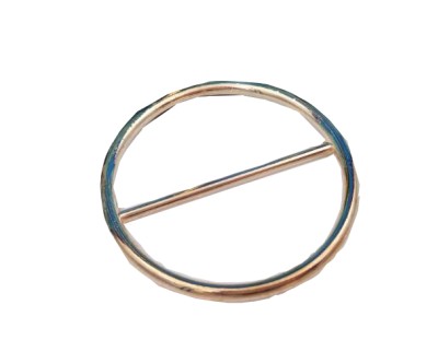 ZJ    金屬圓形實心三檔扣  腰帶扣  日字扣 側面照